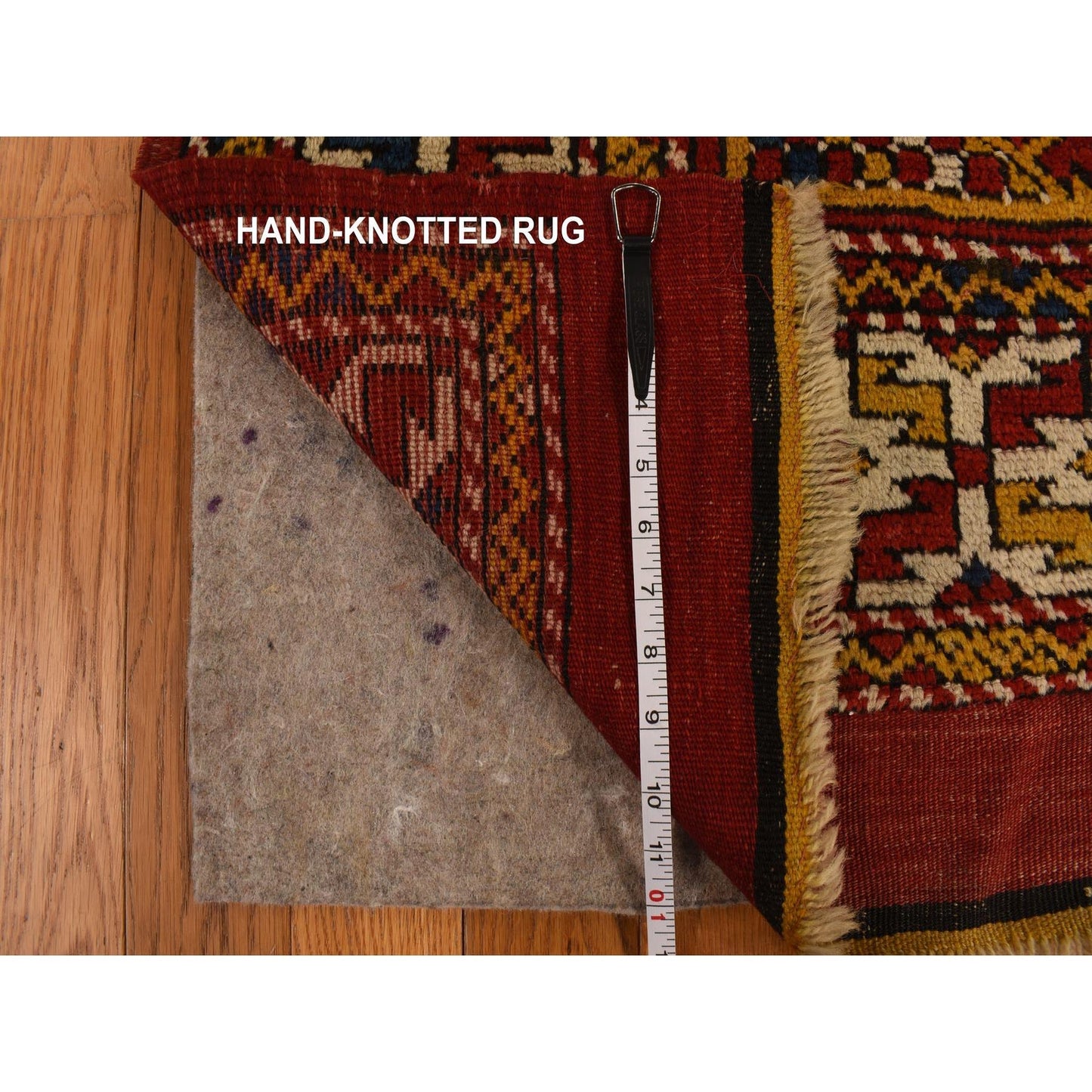 5'4"X7' Red, Antique Turkish Bergama 100% Wool Hand Knotted Rug