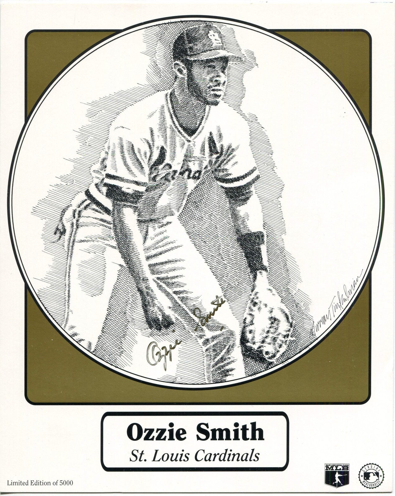 Ozzie Smith Autographed 8X10 Baseball Limited