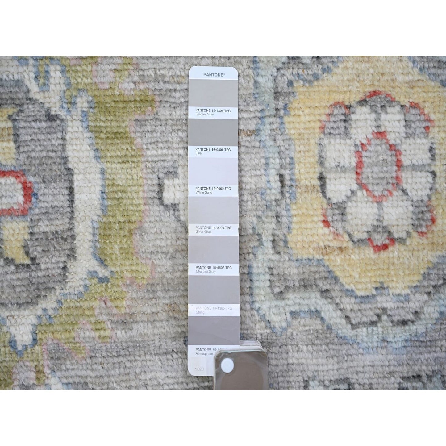 6'1"X9' Cloud Gray Afghan Angora Oushak Soft Wool Hand Knotted Rug