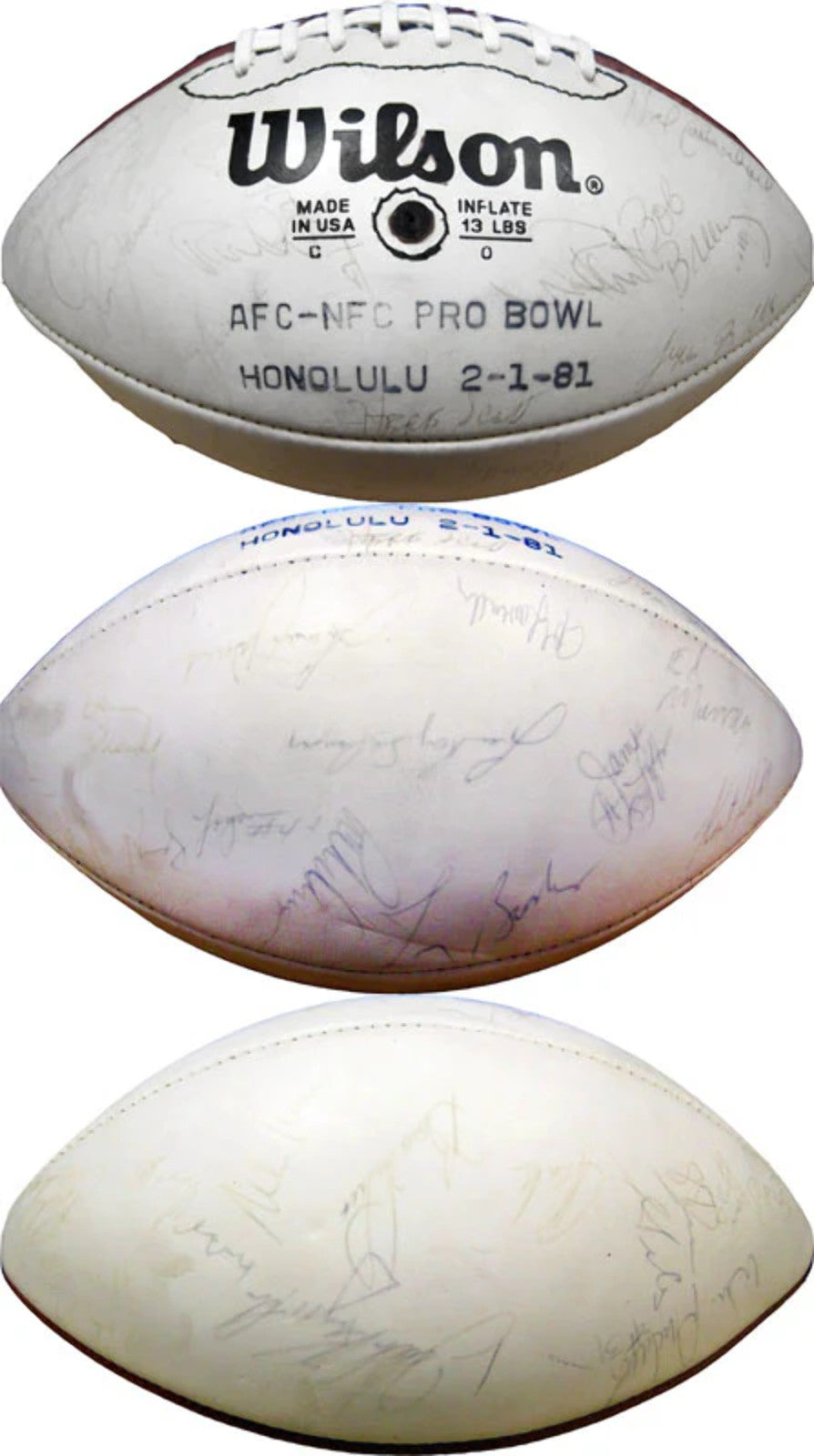 1981 Pro Bowl Autographed White Panel Football