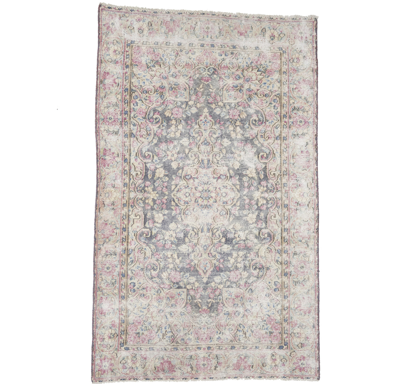Vintage Antique Distressed Oriental Rug Brown
