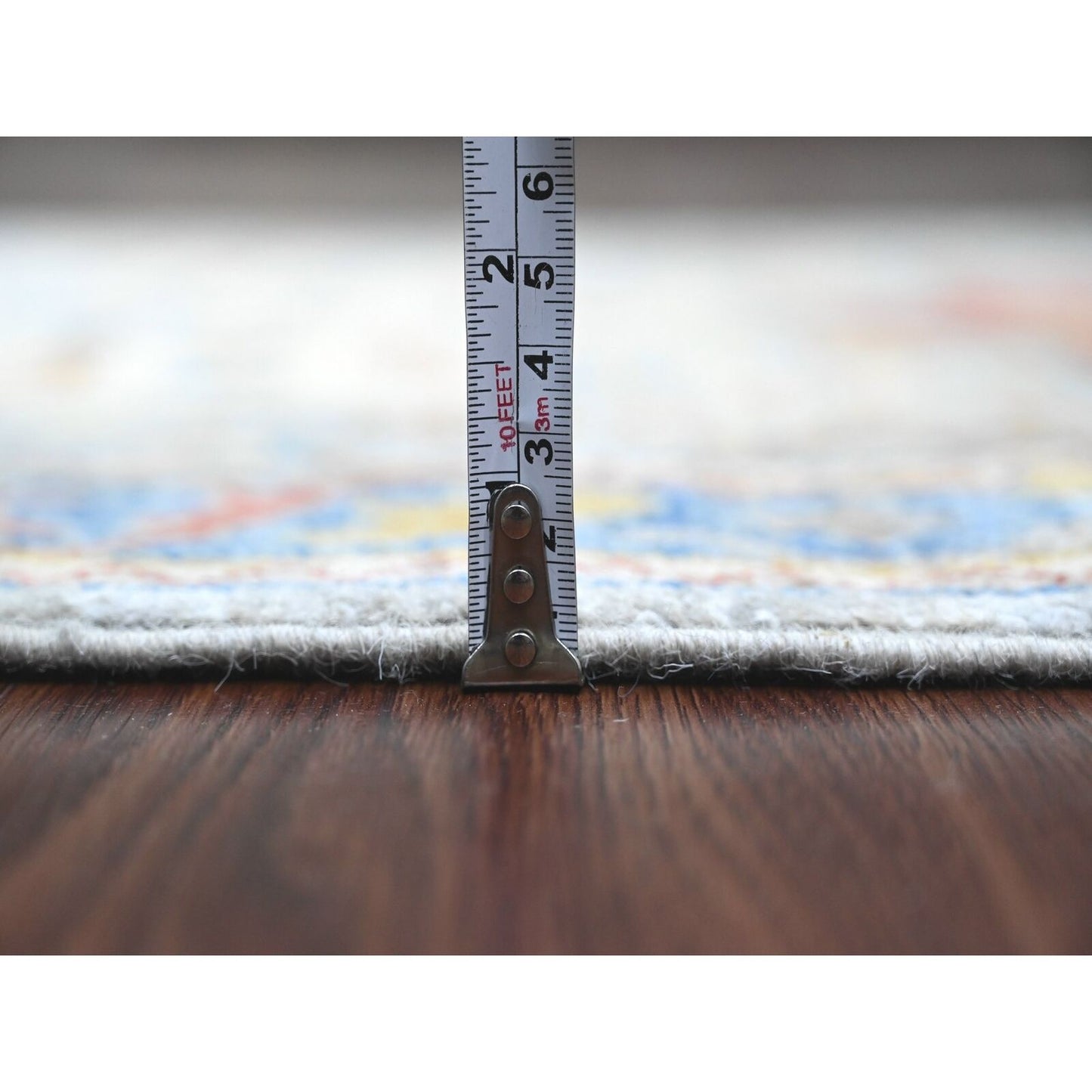2'7'X10'2" Gray Caucasian Akstafa Design All Wool Hand Knotted Runner Rug