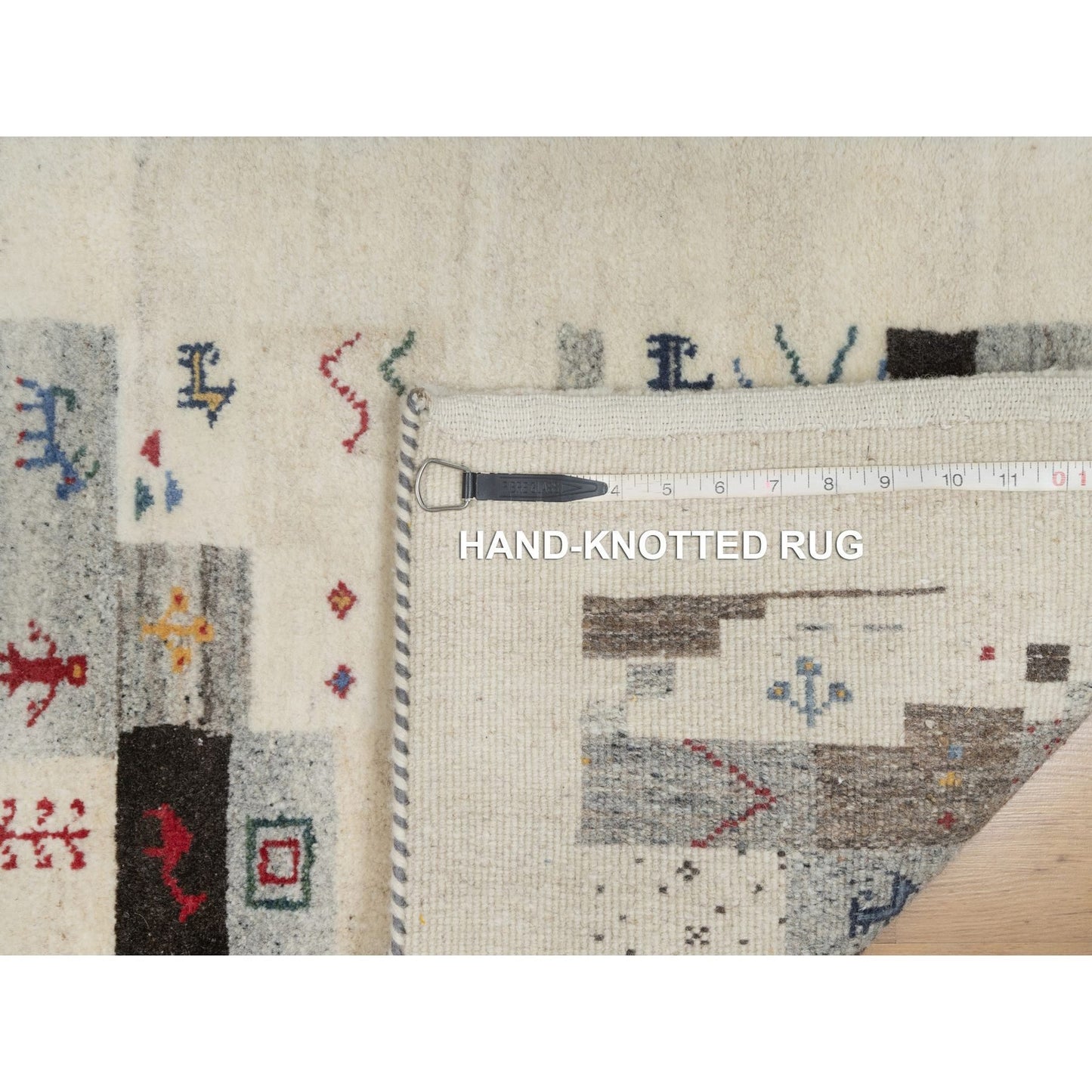 2'X3'1" White Hand Knotted Modern Lori Buft Animal Figurines Wool Mat Rug