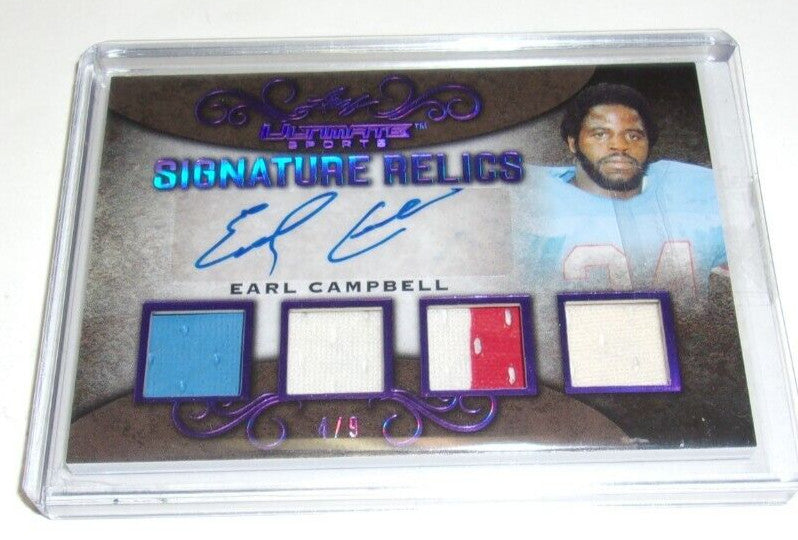 Earl Campbell 2019 Leaf Ultimate Game Quad