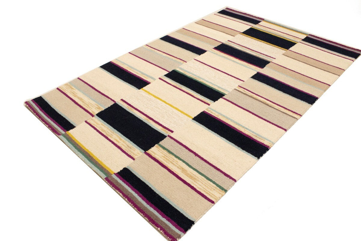 5X8 Ft Hand-Tufted Rug Multicolored Abstract