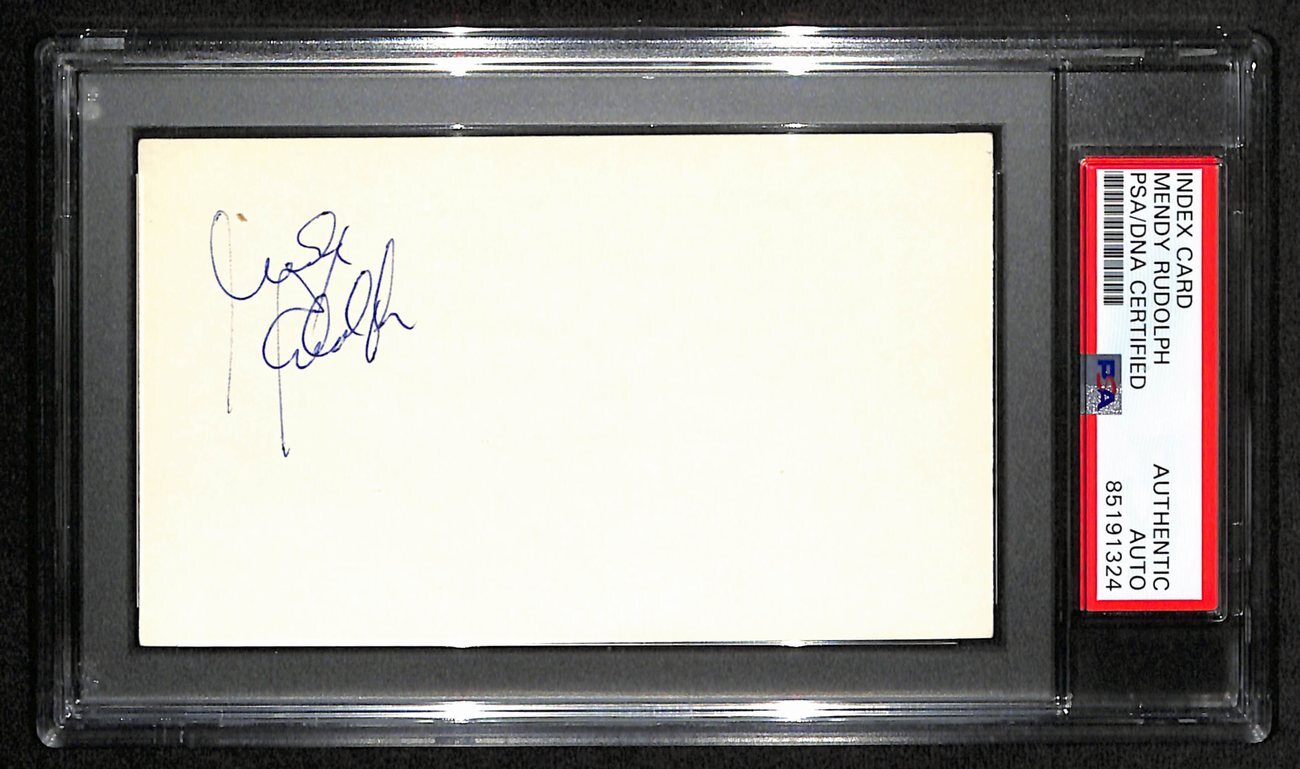 Mendy Rudolph Hof Signed/Auto 3X5 Index Card