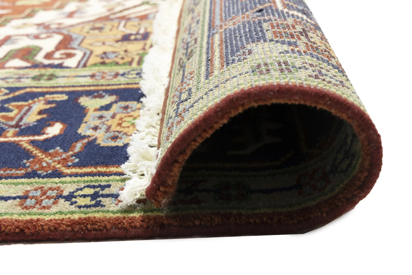 Rusty Red Heriz Serapi Oriental Rug Floral Farmho