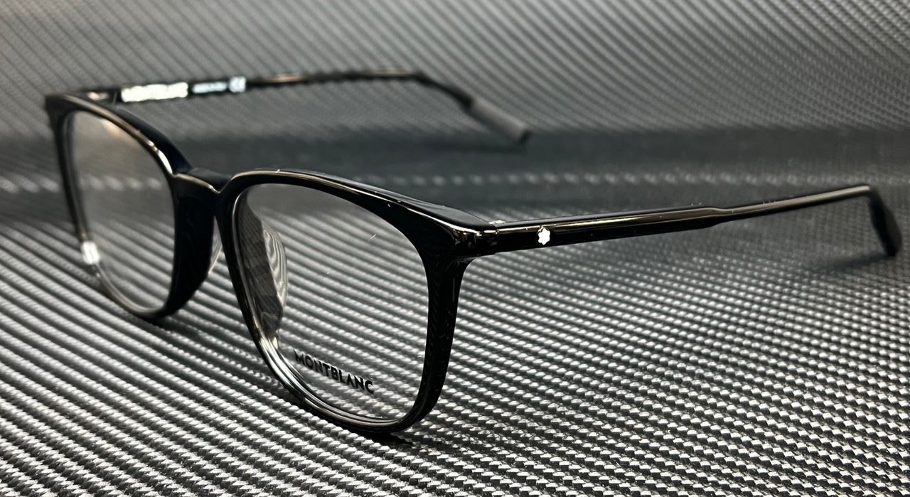 MONT BLANC MB0089OK 001 Black Square Round Men's