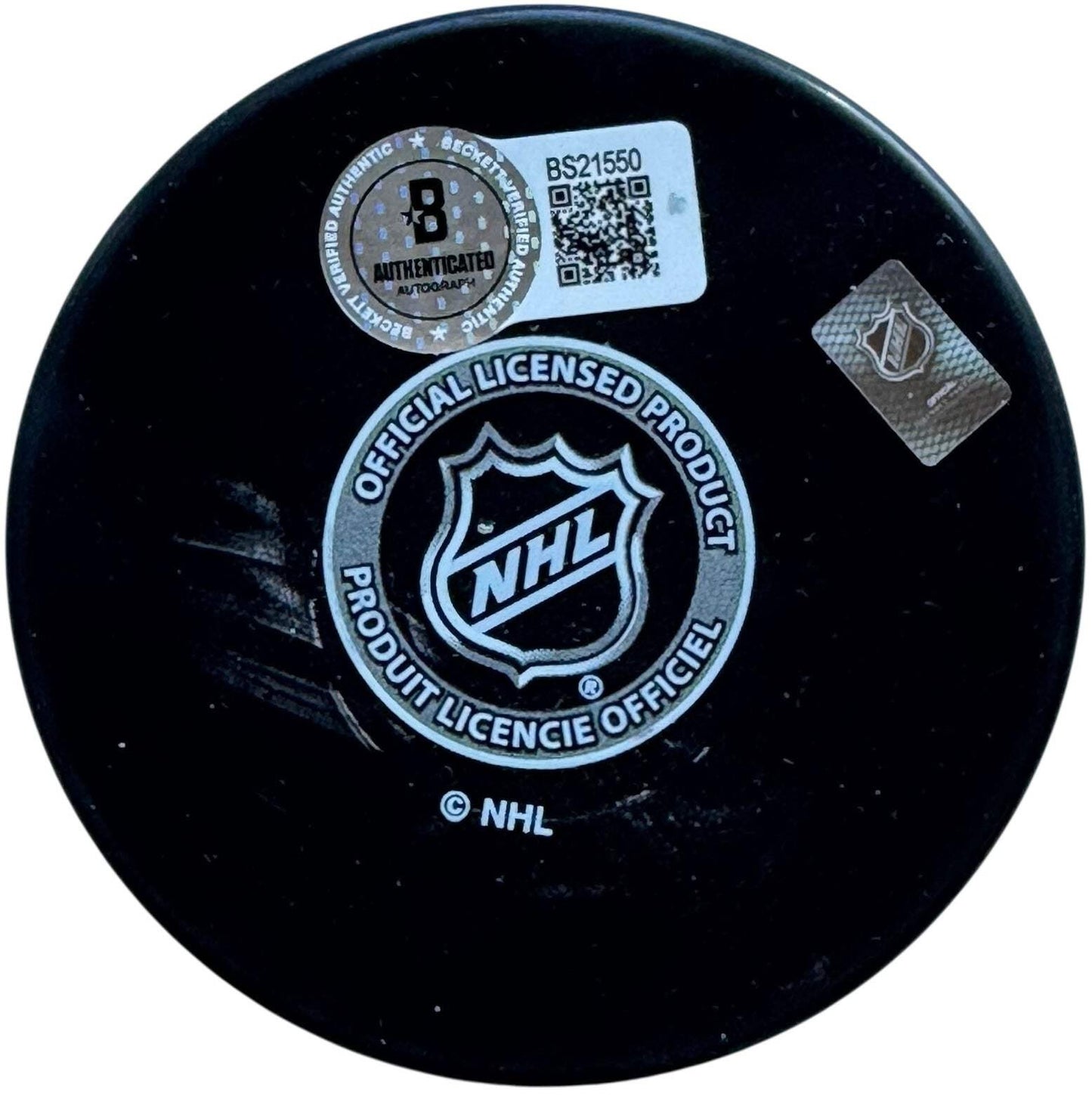 Stuart Skinner Autographed Edmonton Oilers Logo Puck (Beckett)