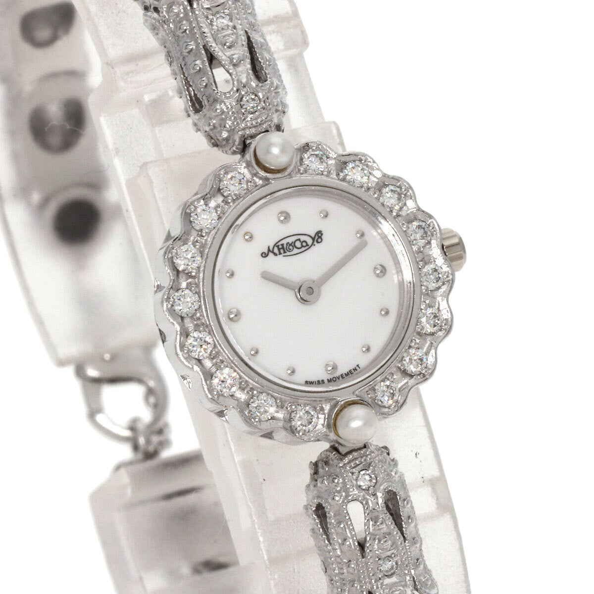 Select Watch Heiwado Round Face Diamond Watches 1L004.52 Platinum Pt950/Pt95...