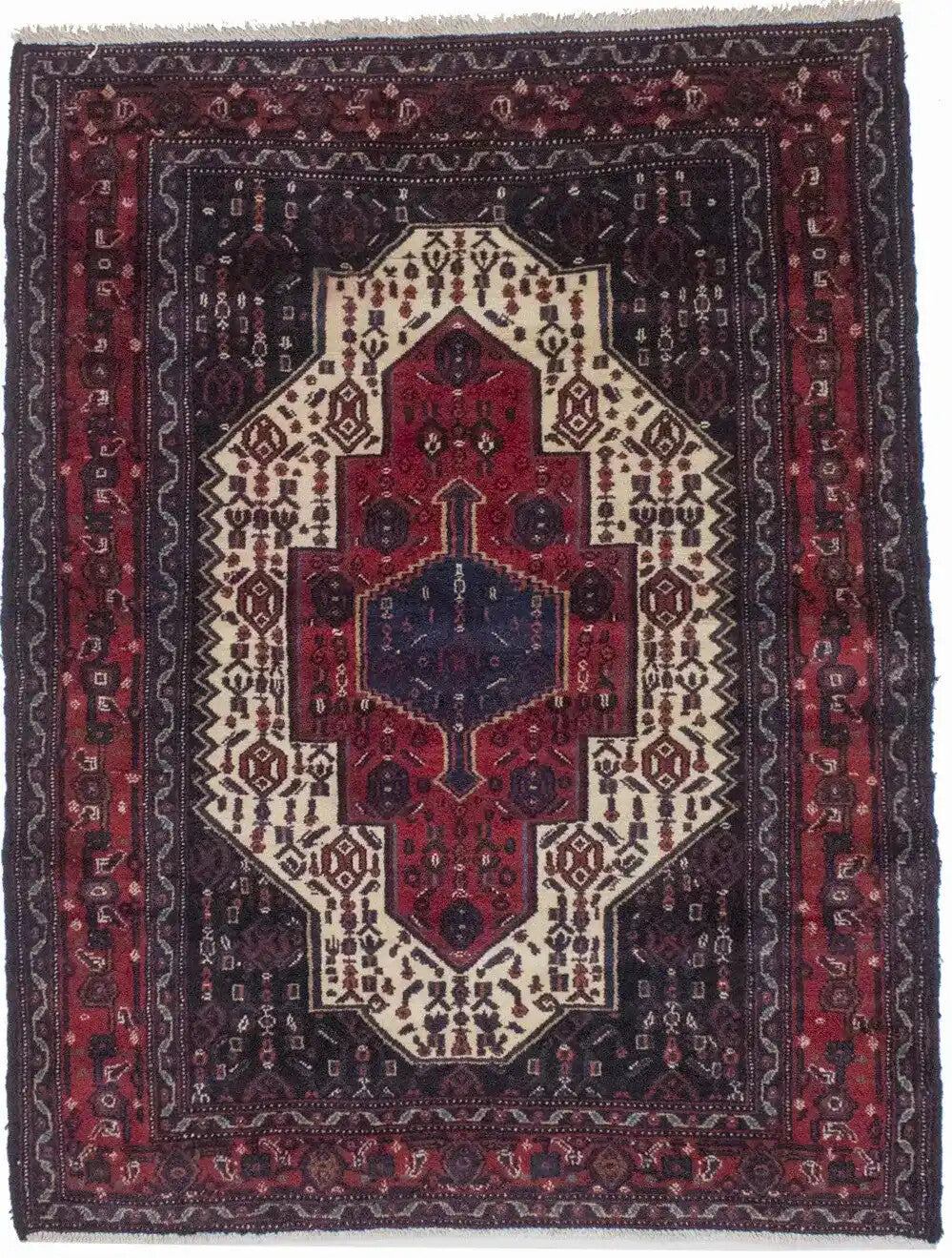 Handmade Vintage Oriental Area Rug Small Floral