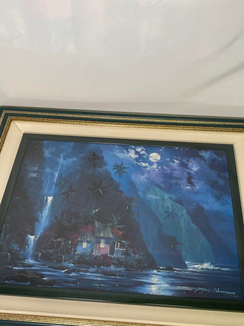 James Coleman Night Paradise 1997 Original Giclee On Canvas Print Signed Framed