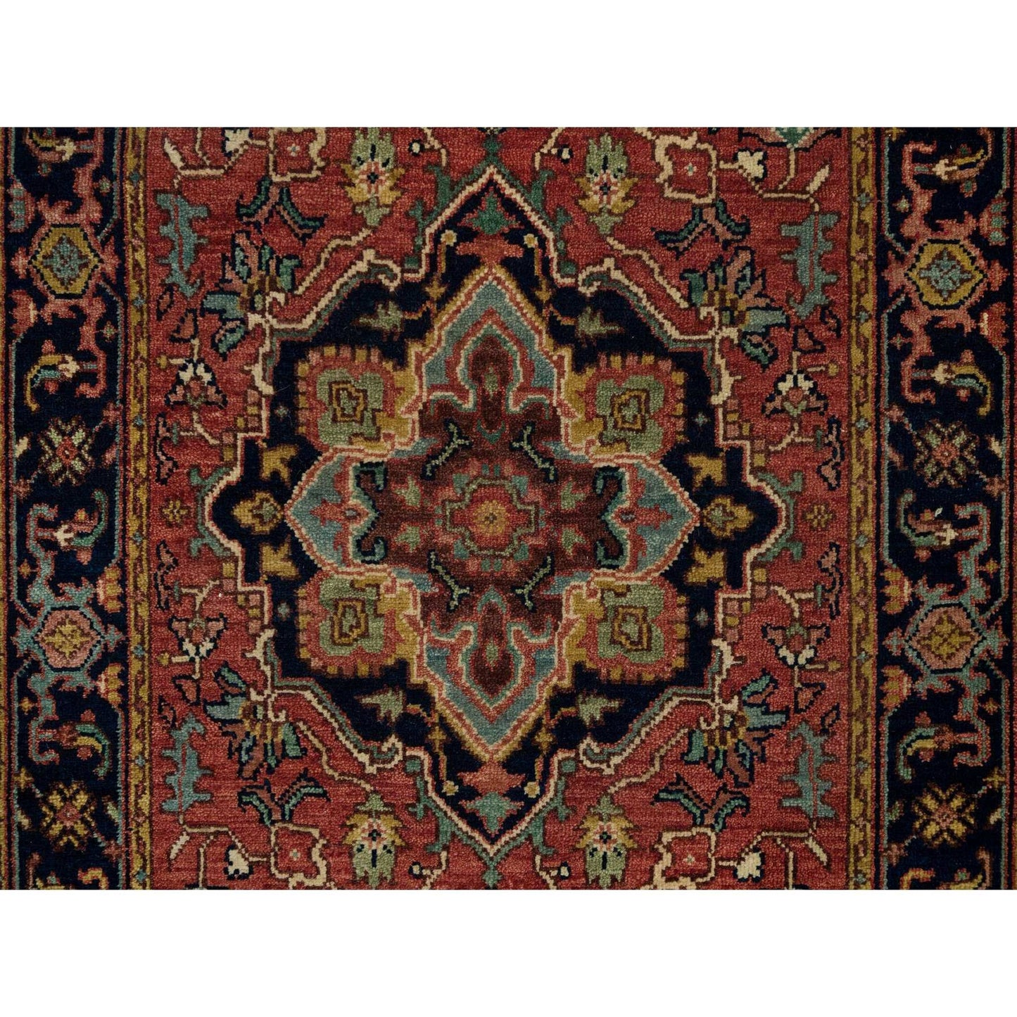 2'8"X22' Carmine Red Heris Re-Creation Soft Wool Xl Runner Oriental Rug