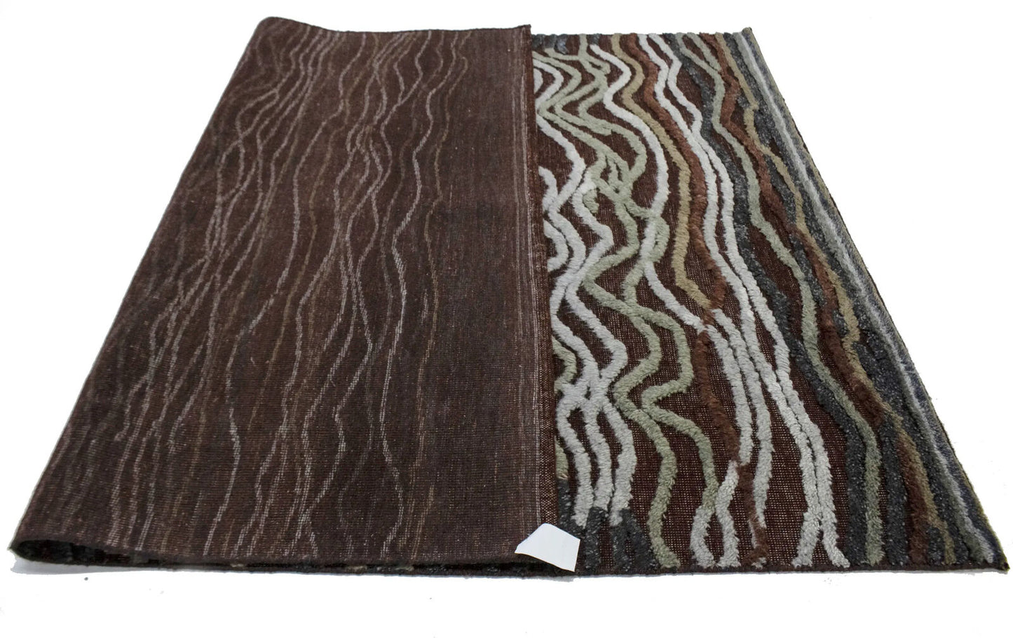 Handmade Modern Waves Area Rug High-Low Relief