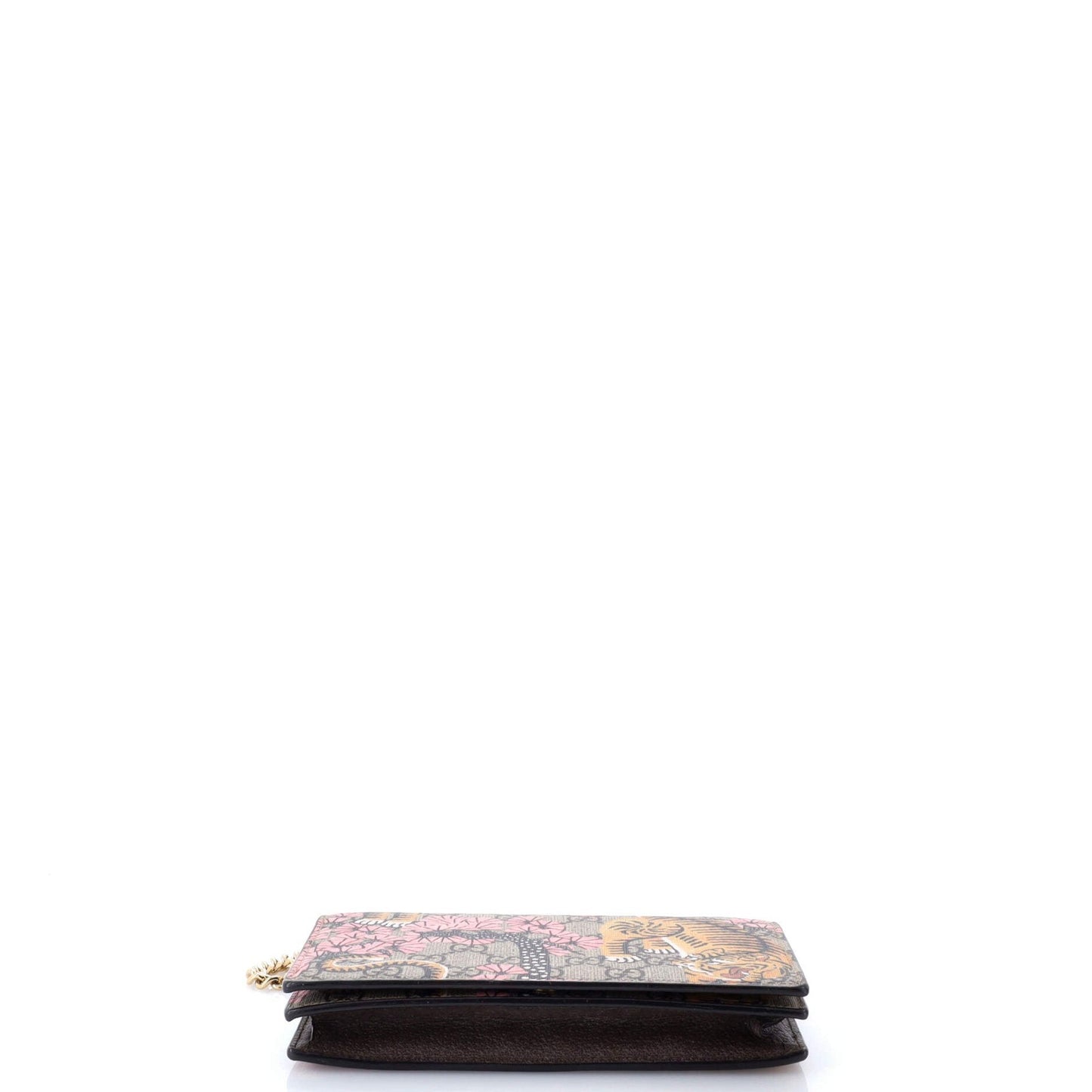 Gucci Chain Wallet Bengal Print Gg Coated Canvas