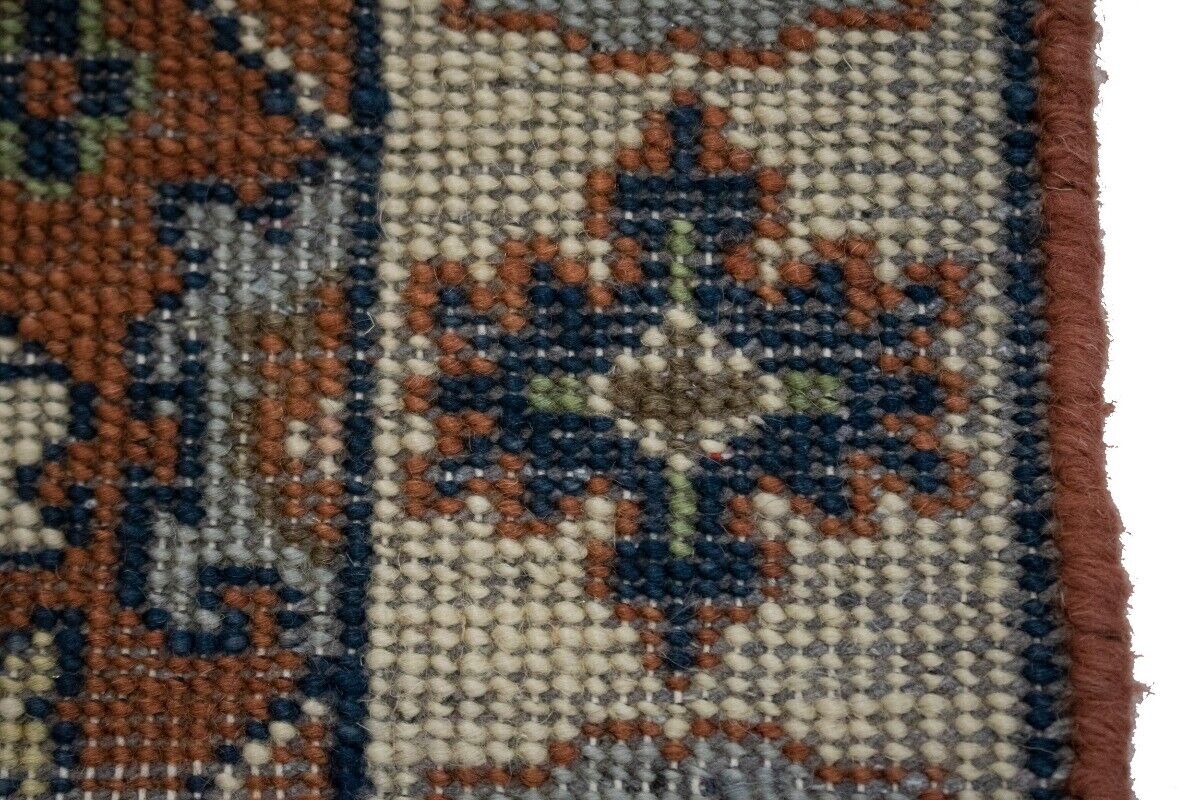 Small Hand-Knotted Floral Area Rug Oriental