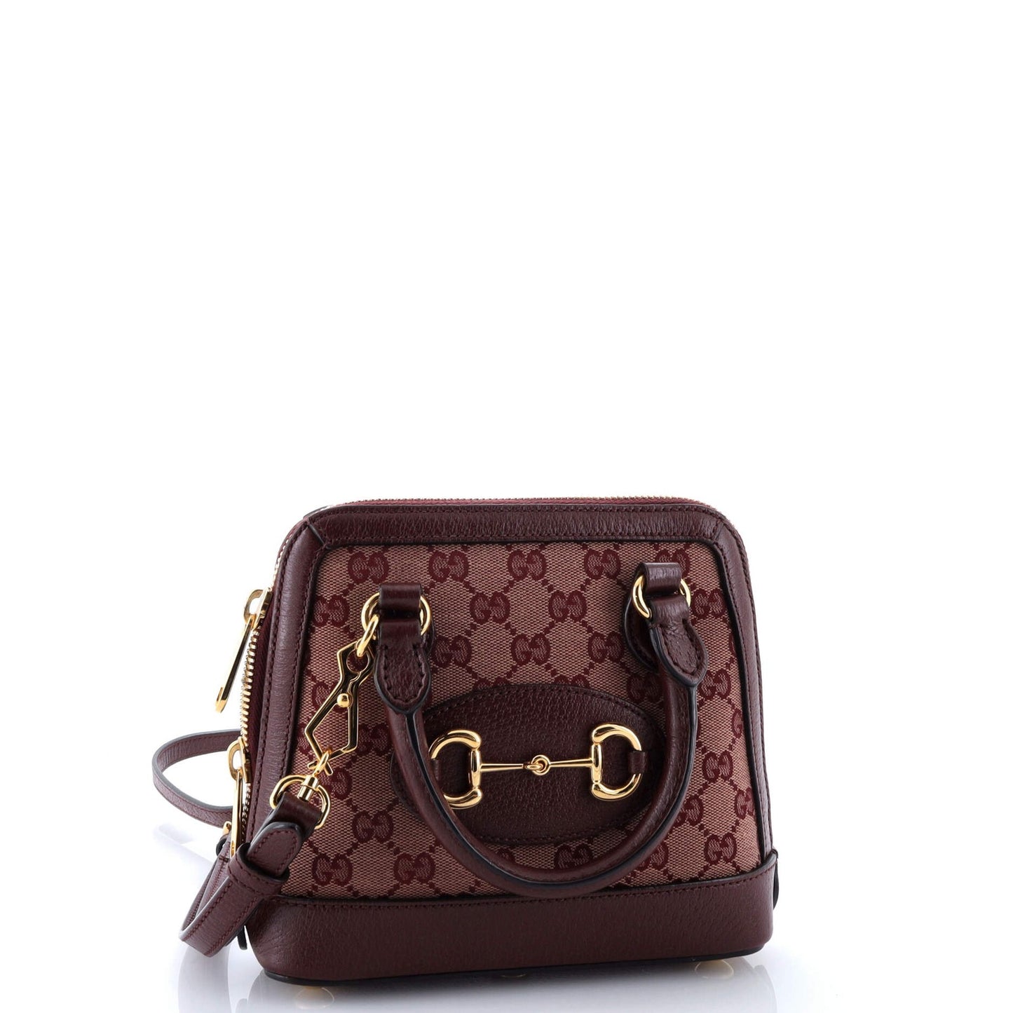 Gucci Horsebit 1955 Top Handle Bag Gg Canvas With Leather Mini