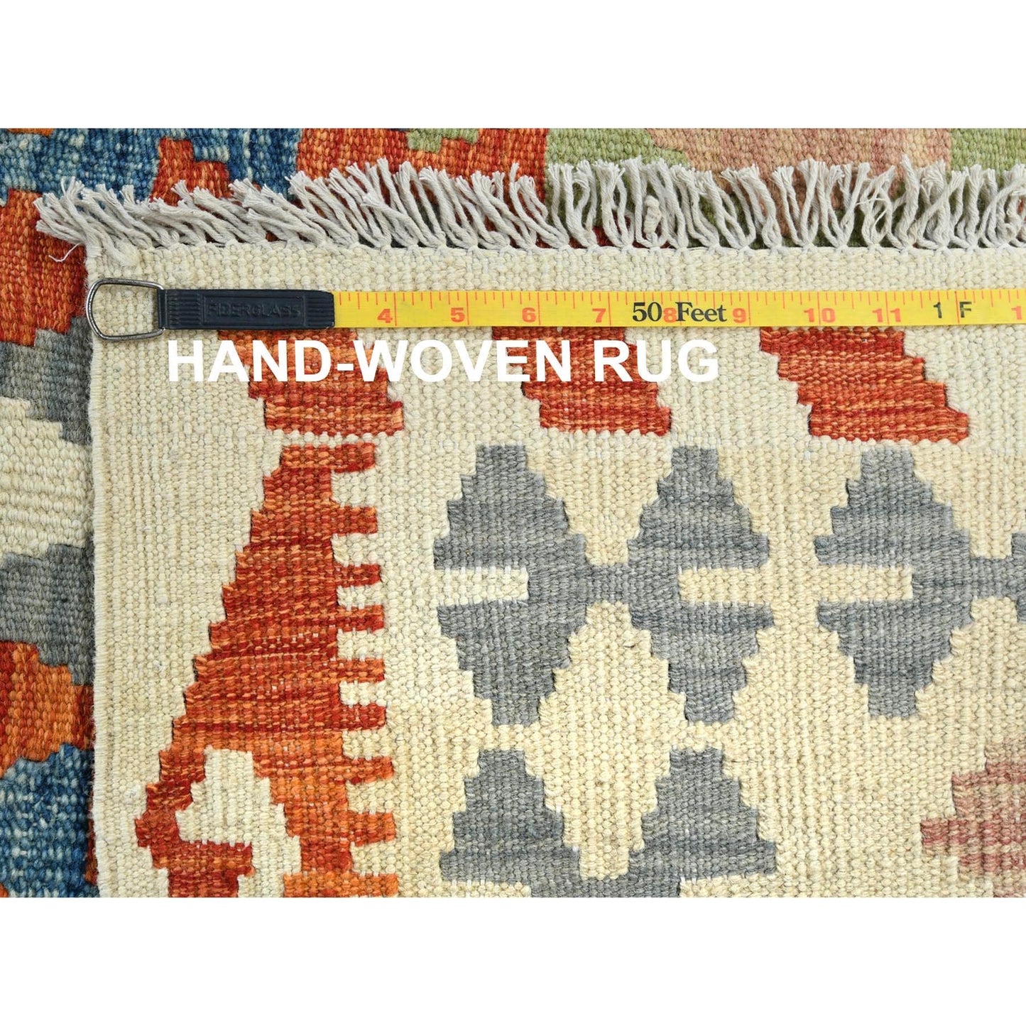 10'4"X16'1" Colorful Hand Woven Afghan Kilim Organic Wool Oversized Rug
