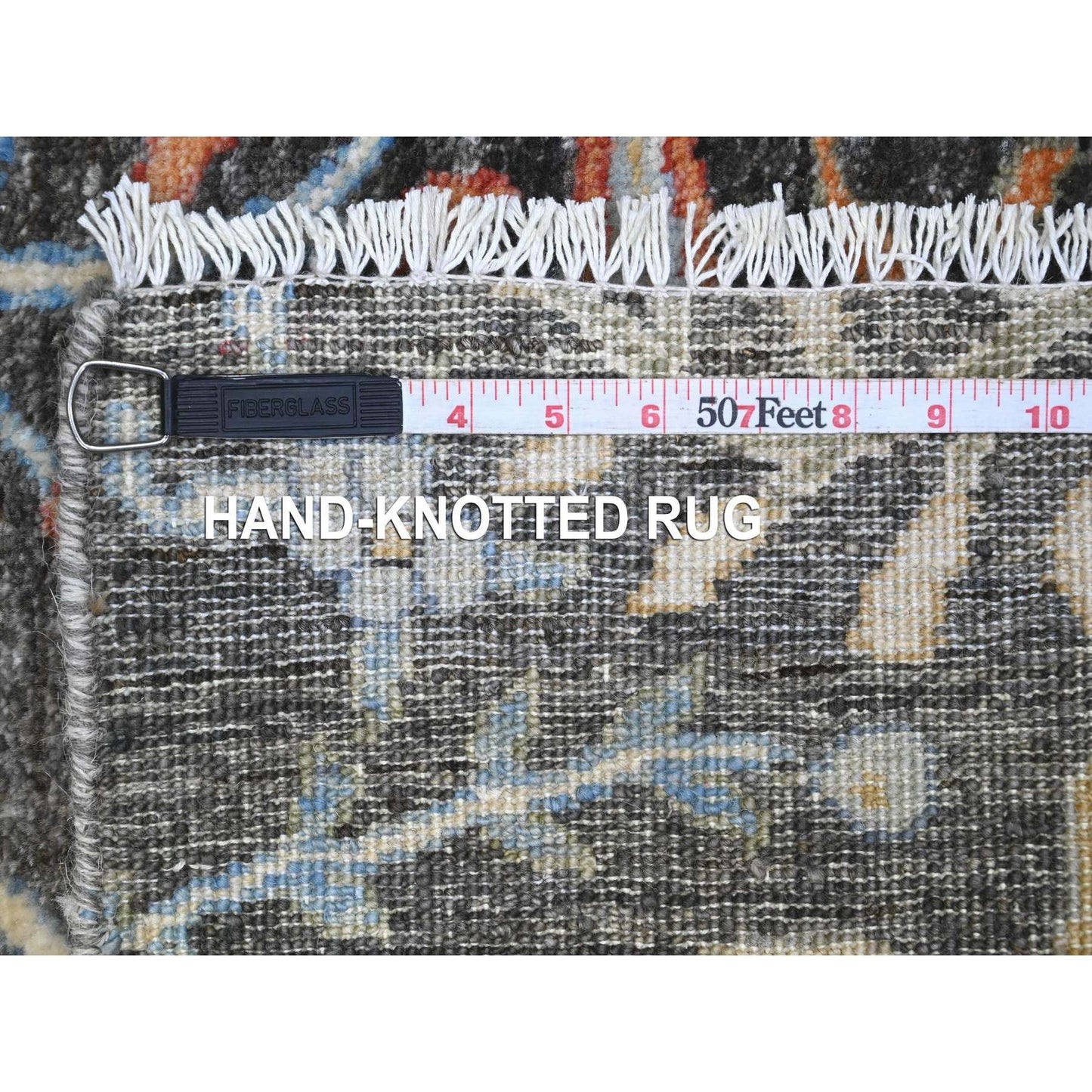 2'5"X17'9" Gray Hand Knotted Wool Peshawar Birds Paradise Xl Runner Rug