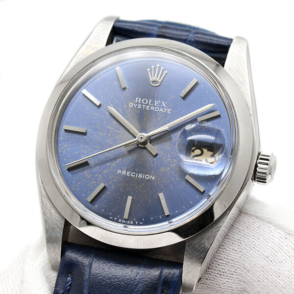 Rolex Oysterdate Precision 6694 Blue Dial Watch Men