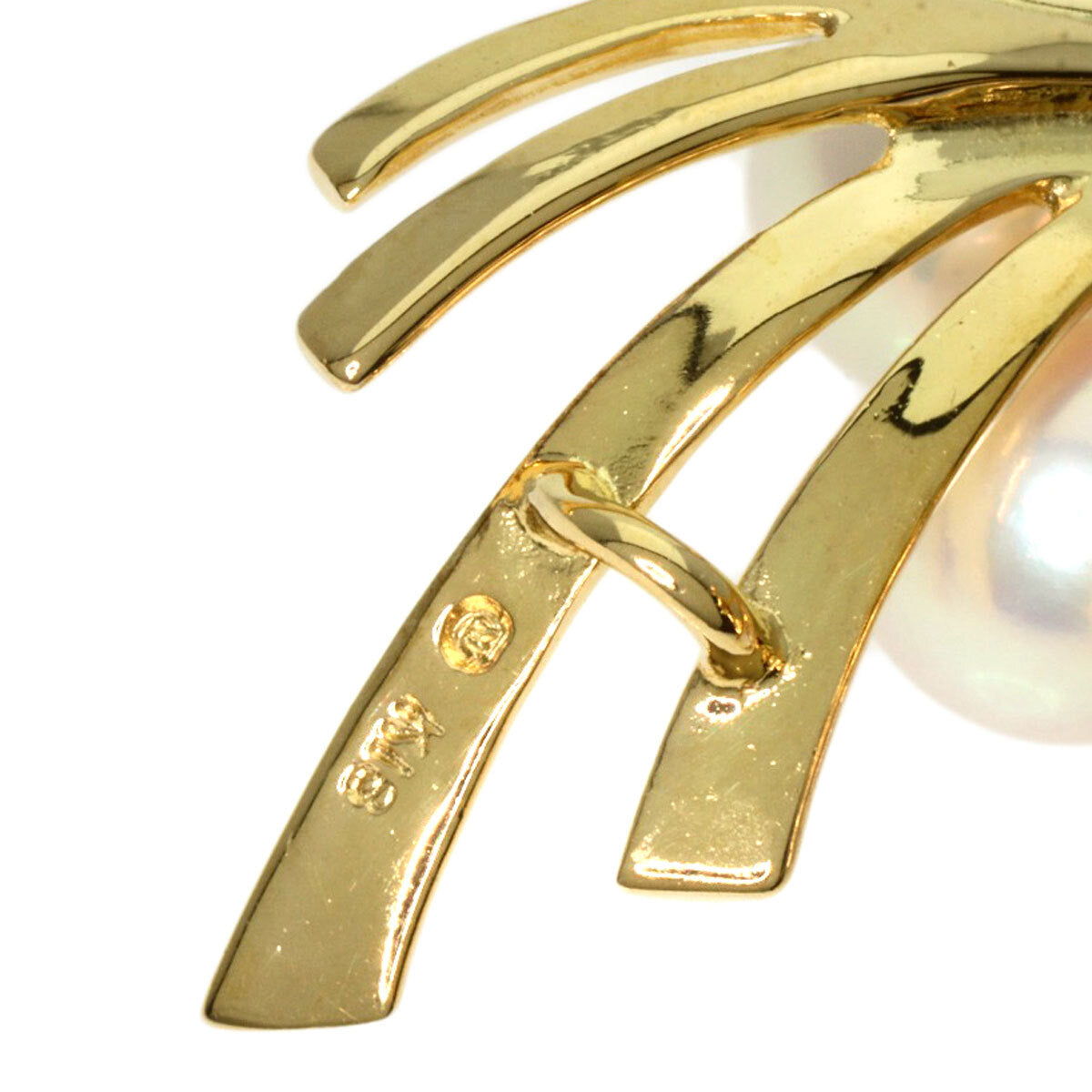Mikimoto Brooch Pearl Pearl K18 Yellow Gold