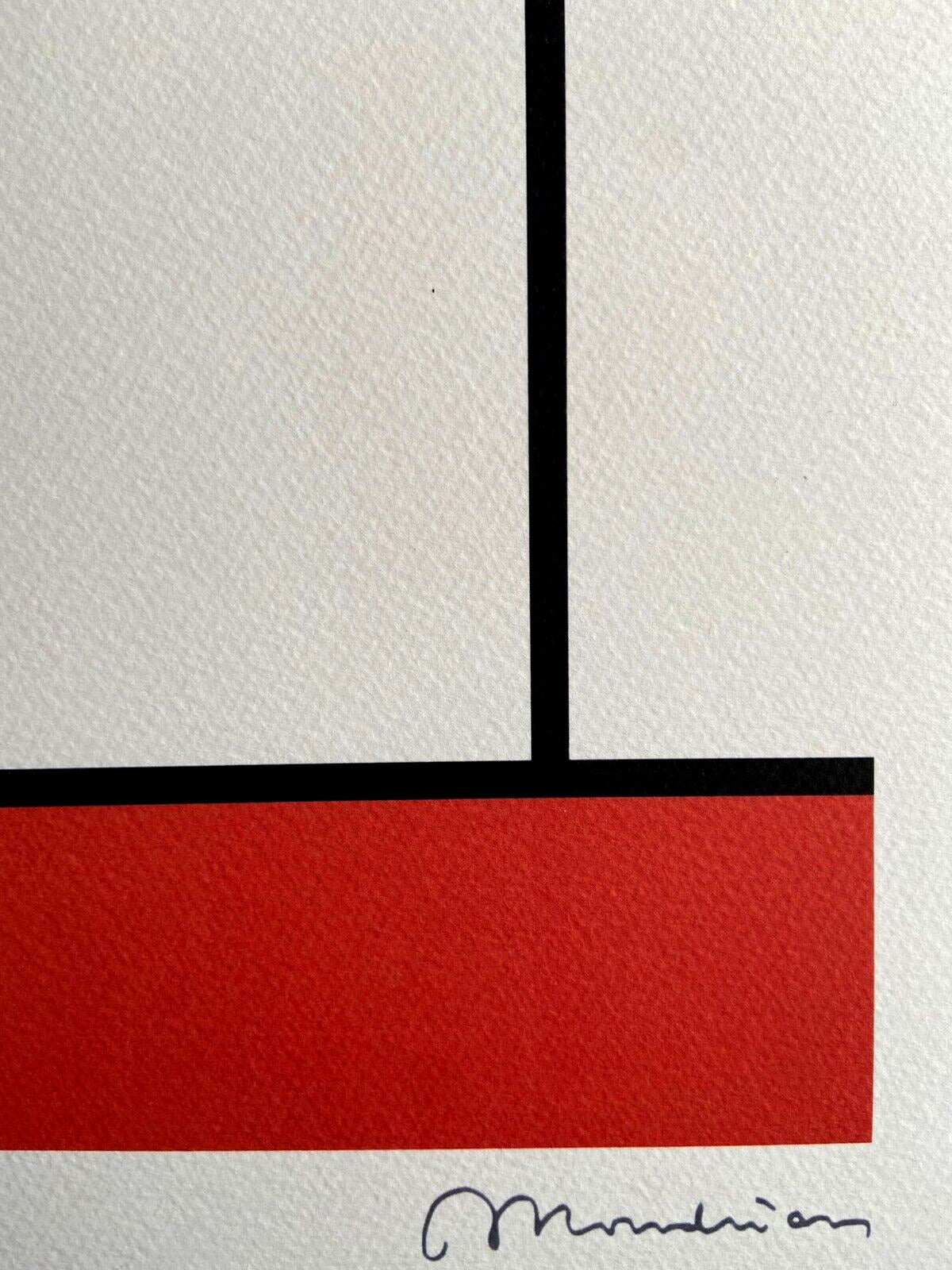 Piet Mondrian Lithograph Coa Signed Stamped