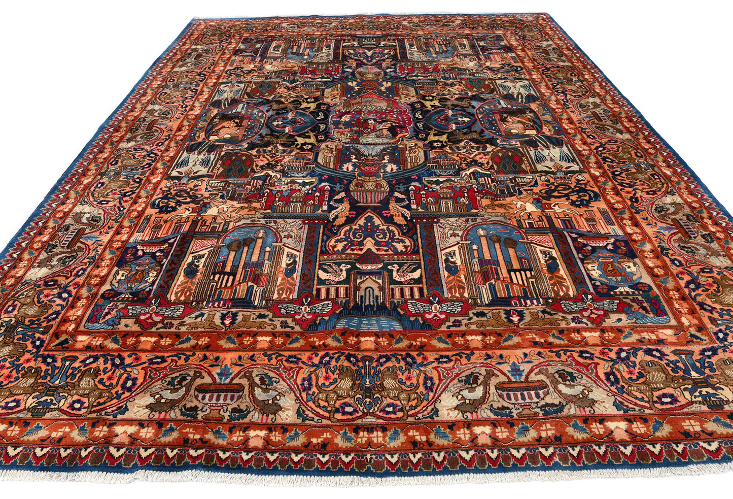 One-Of-A-Kind Semi-Antique Oriental Rug Navy Blue