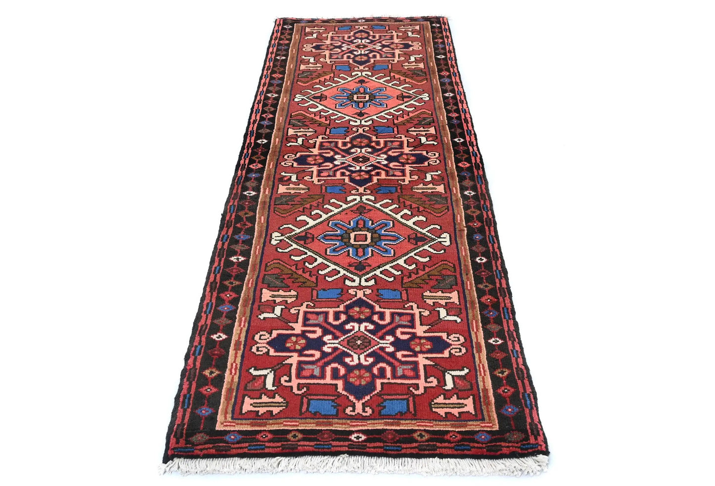 Vintage Tribal Geometric Runner Rug 2X7 Ft Red