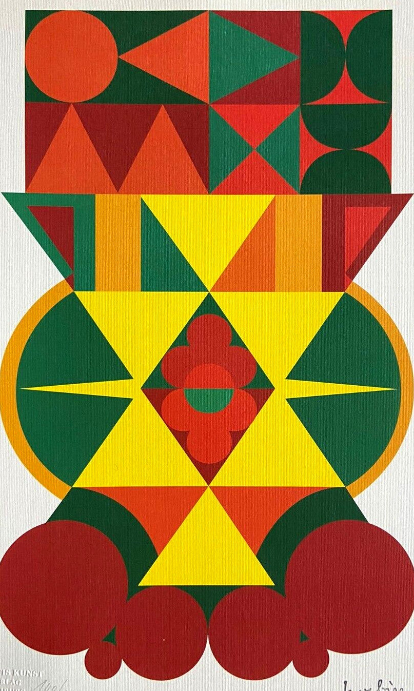 Auguste Herbin Lithograph Signed Numbered By Hand Certificate