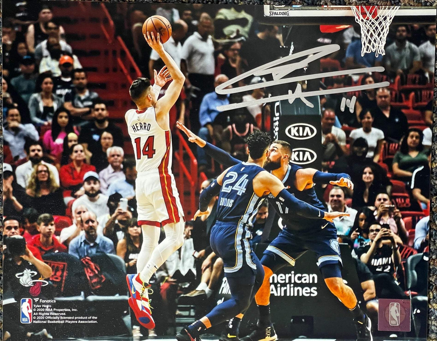 Tyler Herro Autographed Shooting 8X10 Basketball Photo