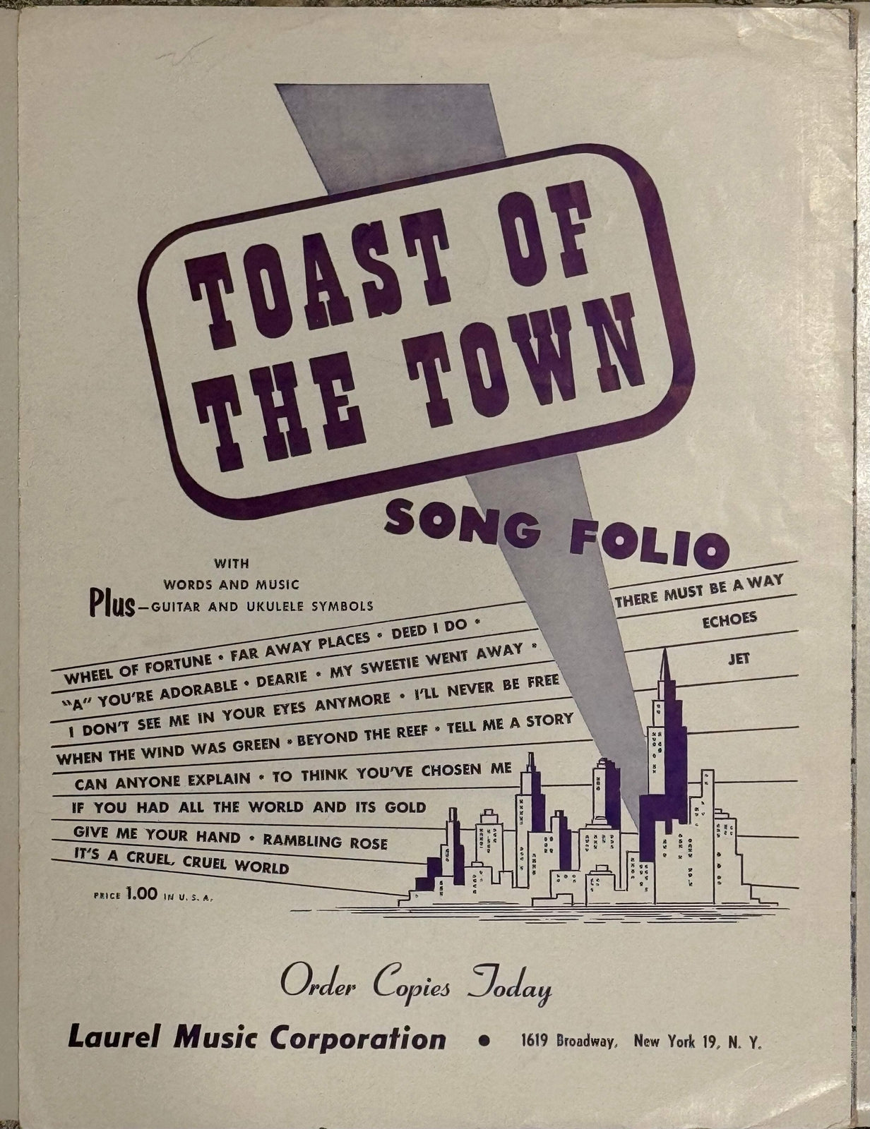 Patti Page (Cross Over The Bridge) Original Hand Signed Autograph Sheet Music (J