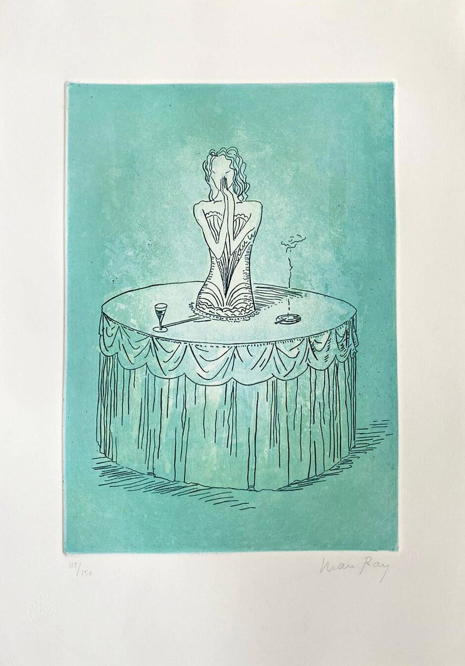 Man Ray Handmade Etching Signed And Numbered Rare