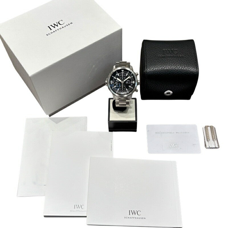 Iwc Aquatimer Chronograph Iw376804 Black Men'S Used Watch #51026