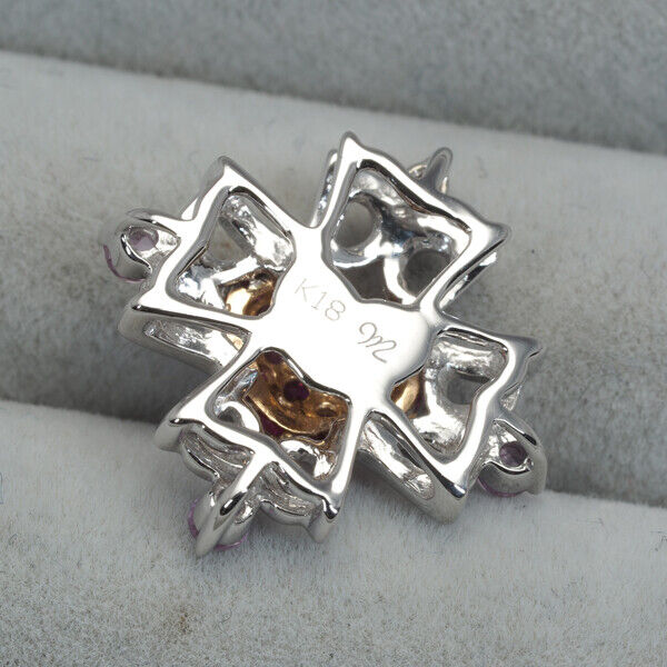 KASAHARA MASUMI Pendant Ruby Pink Sapphire Cross