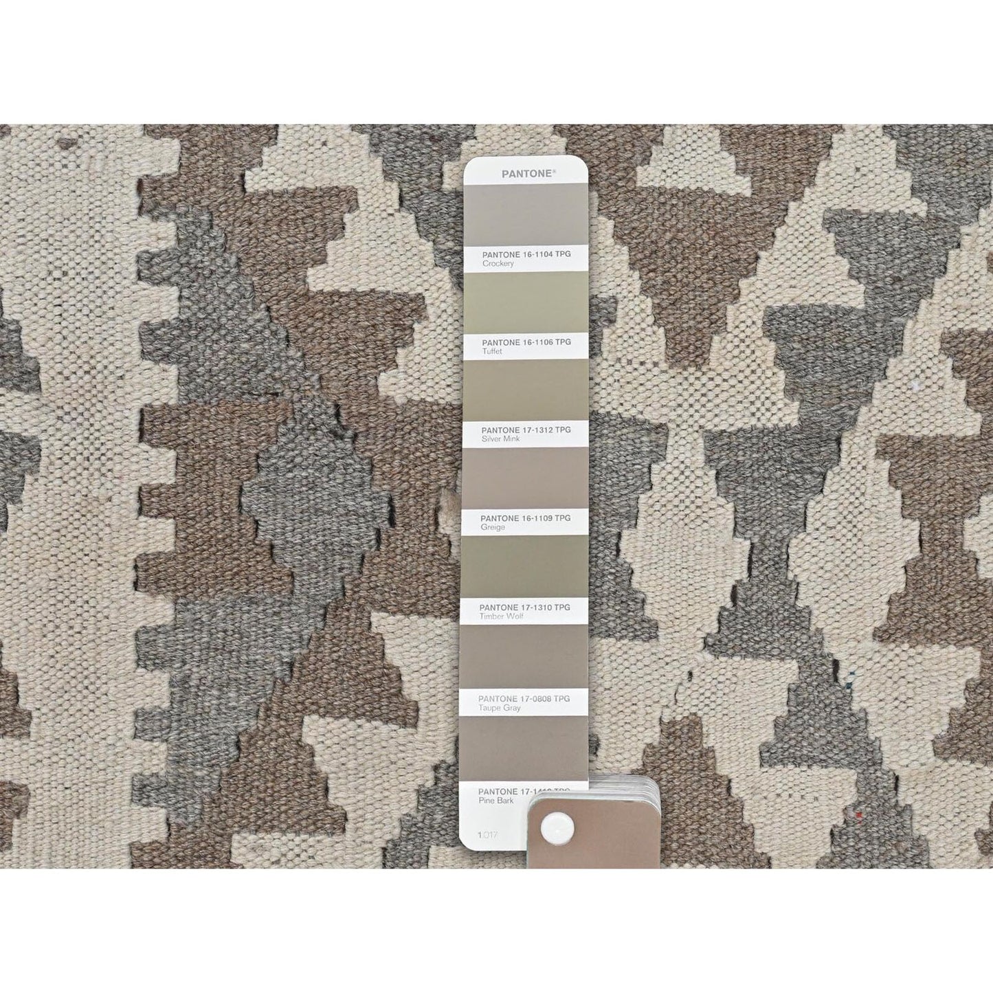 4'9"X6'5" Ivory Organic Wool Hand Woven Afghan Kilim Flat Weave Rug