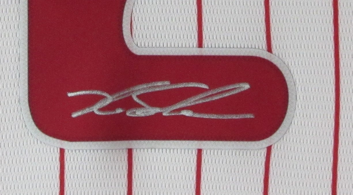 Kyle Schwarber Signed White Baseball Jersey Phillies Framed Psa/Dna 185347