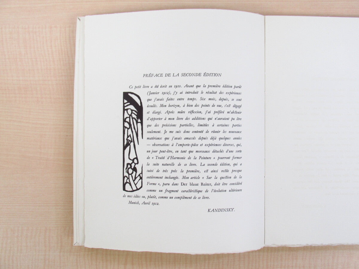 Kandinsky Wassily "Du Spirituel Dans L'Art" Rare Book With 1 Original Woodcut