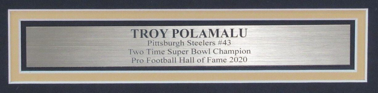 Troy Polamalu Hof Autographed 16X20 Photo Steelers Framed Beckett 179681