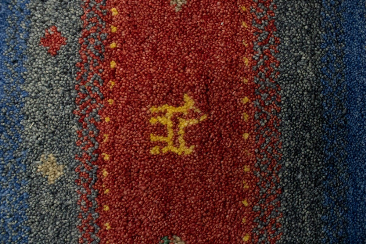 Indo-Gabbeh Multicolored Tribal Stripes Design