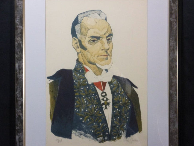 Clement Serveau Signed Lithograph "Medal Of Honor" 29/175 French Portrait Framed