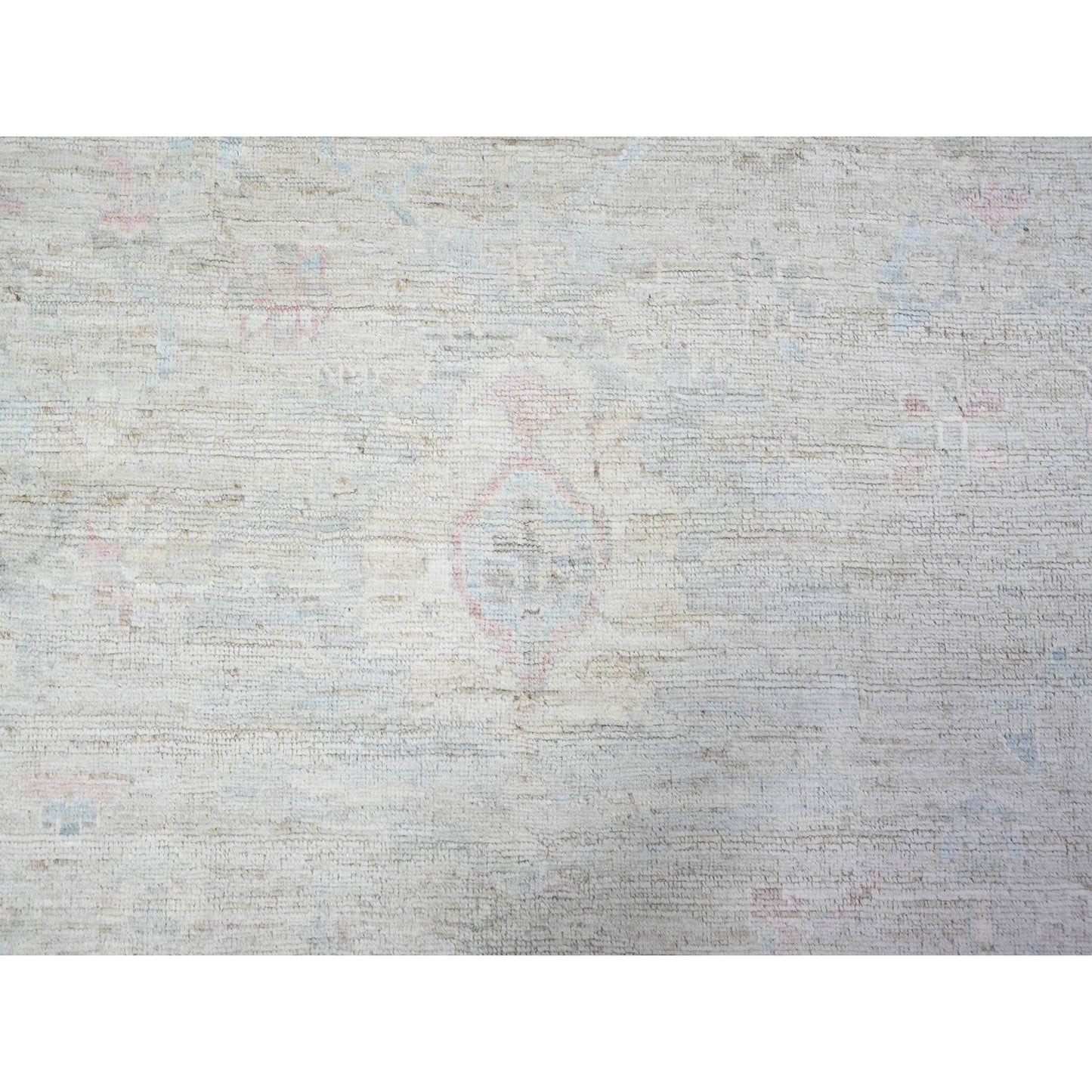 11'10"X14'10" Mineral Gray Wool Hand Knotted Angora Oushak Oversized Rug