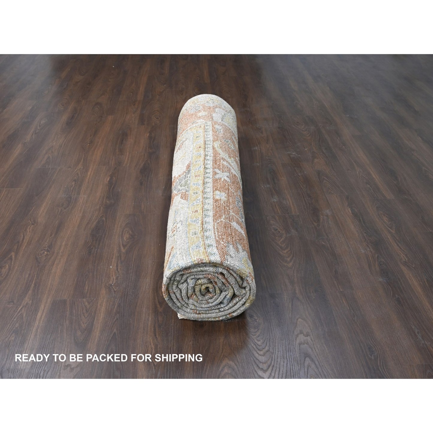11'10"X14'9" Tan Color Oushak Design Wool Hand Knotted Oversized Rug