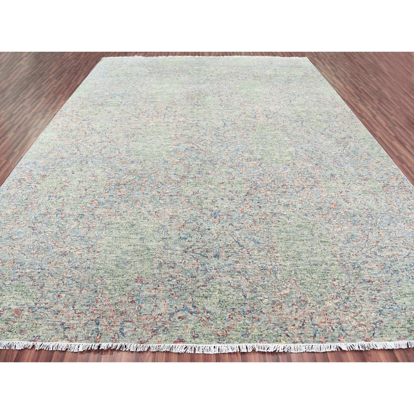 12'X15'2" Oversize Wool Obscured And Subtle Collection Oriental Rug
