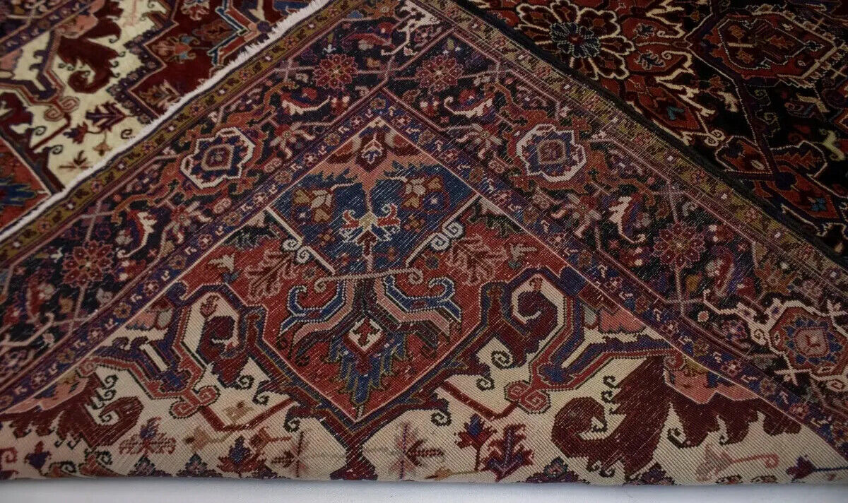 8X11 ft One of a Kind Vintage Geometric Wool Rug