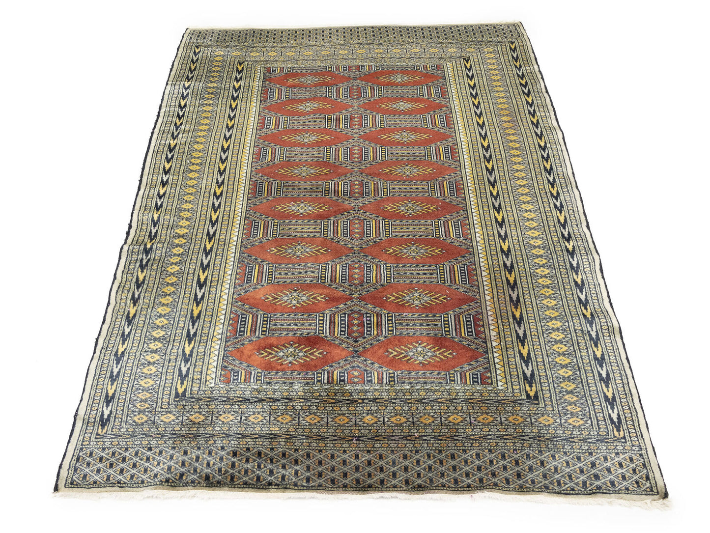 Hand-Knotted Oriental Rug Muted Colors Floral