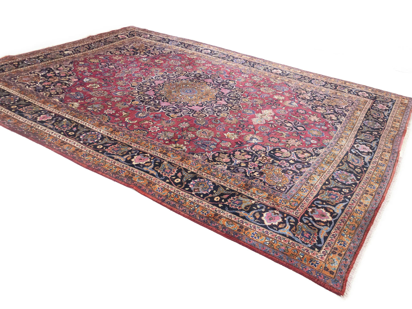 Handmade Traditional Floral Style Signed Rug Wool