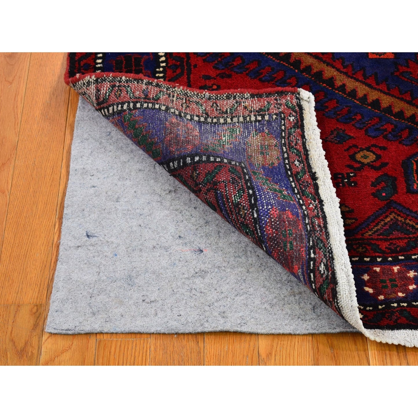 4'6"X6'8" Red New Farsian Amadan Organic Wool Hand Knotted Oriental Rug