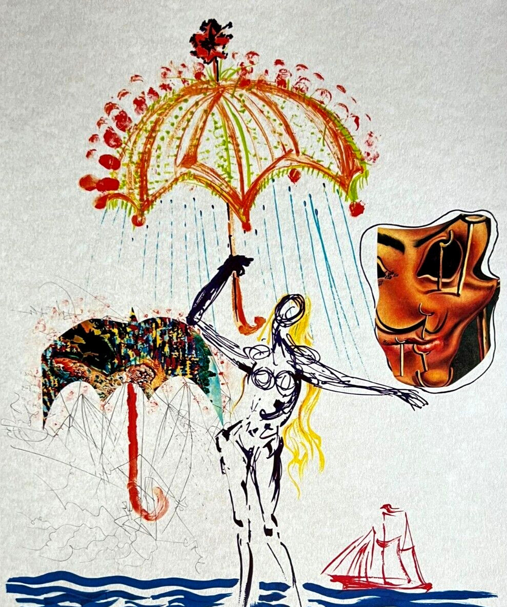 Salvador Dal Lithograph Coa Signed Numbered By