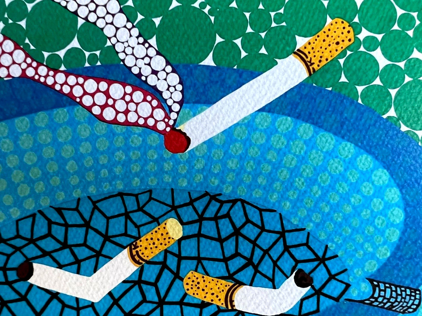 Yayoi Kusama Lithograph "Ashtray" Hand Numbered