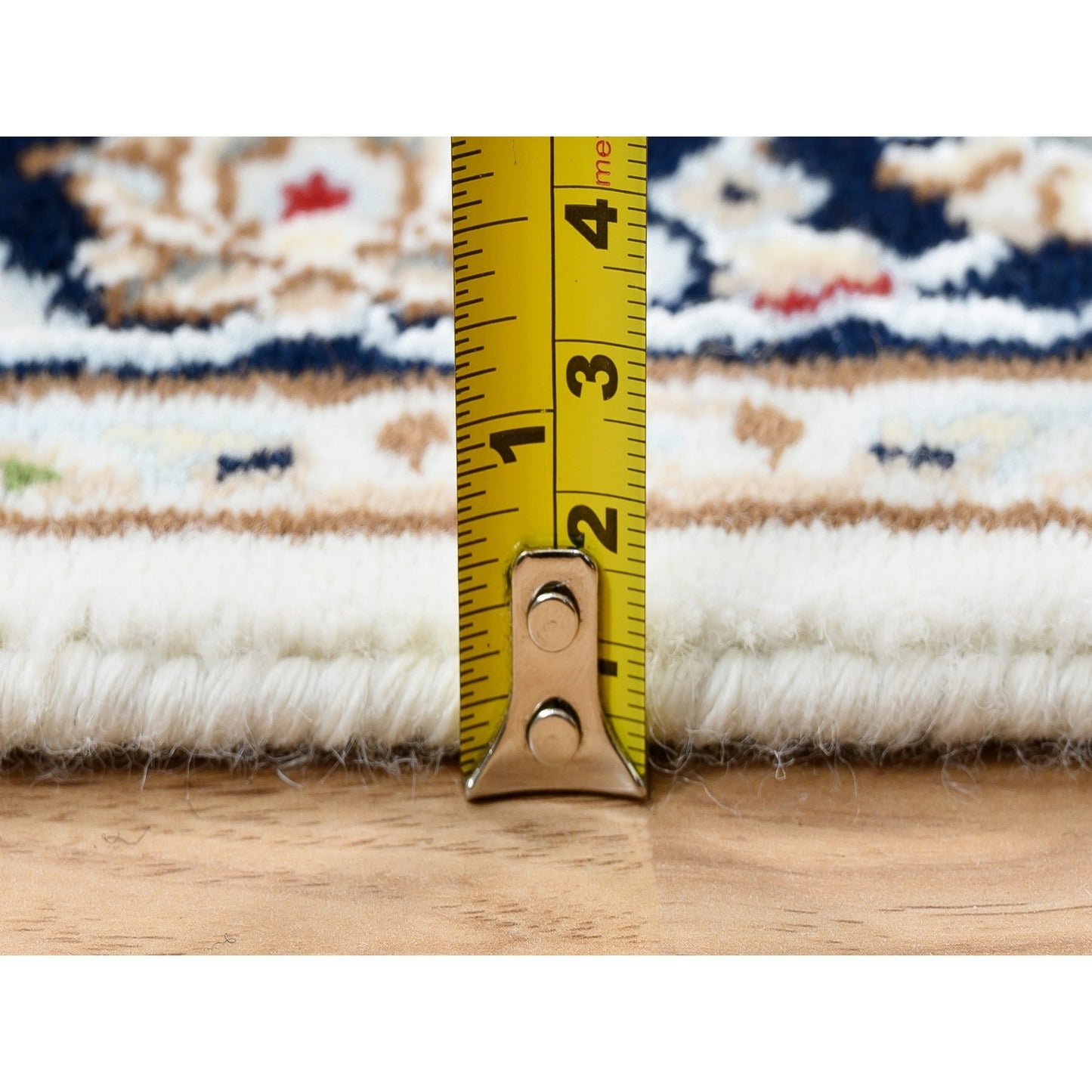2'7"X8'2" Ivory Hand Knotted Nain 250 Kpsi Wool Runner Rug